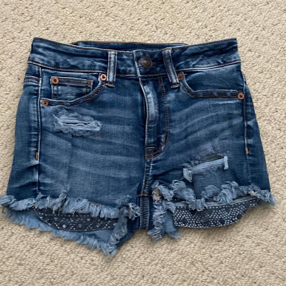 American Eagle Size 00 High Waisted Next Level Stretch Jean Shorts